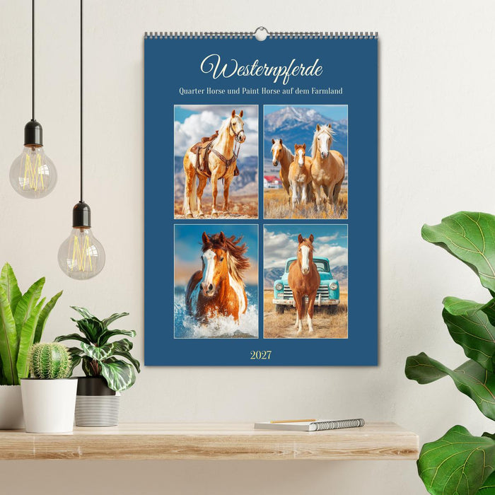 Westernpferde. Quarter Horse und Paint Horse auf dem Farmland (CALVENDO Wandkalender 2027)