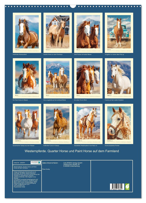 Westernpferde. Quarter Horse und Paint Horse auf dem Farmland (CALVENDO Wandkalender 2027)
