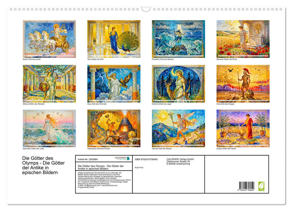 Die Götter des Olymps - Die Götter der Antike in epischen Bildern (CALVENDO Wandkalender 2027)
