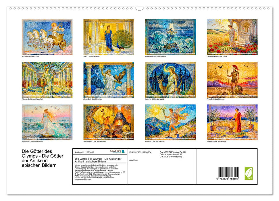 Die Götter des Olymps - Die Götter der Antike in epischen Bildern (CALVENDO Premium Wandkalender 2027)