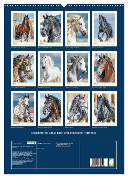Barockpferde. Stolz, Kraft und klassische Harmonie (CALVENDO Premium Wandkalender 2027)