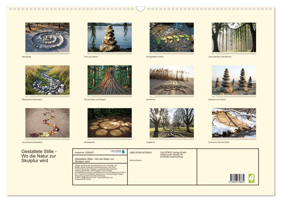 Gestaltete Stille - Wo die Natur zur Skulptur wird (CALVENDO Wandkalender 2027)