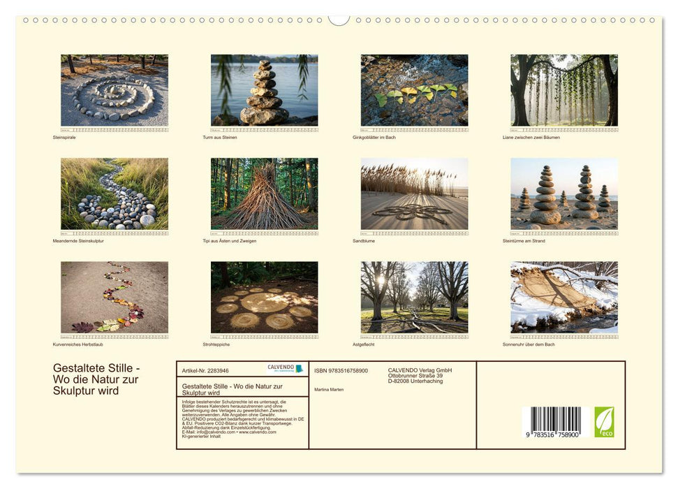 Gestaltete Stille - Wo die Natur zur Skulptur wird (CALVENDO Premium Wandkalender 2027)