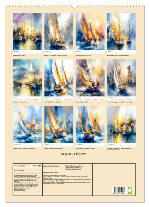 Segeln - Eleganz (CALVENDO Wandkalender 2027)
