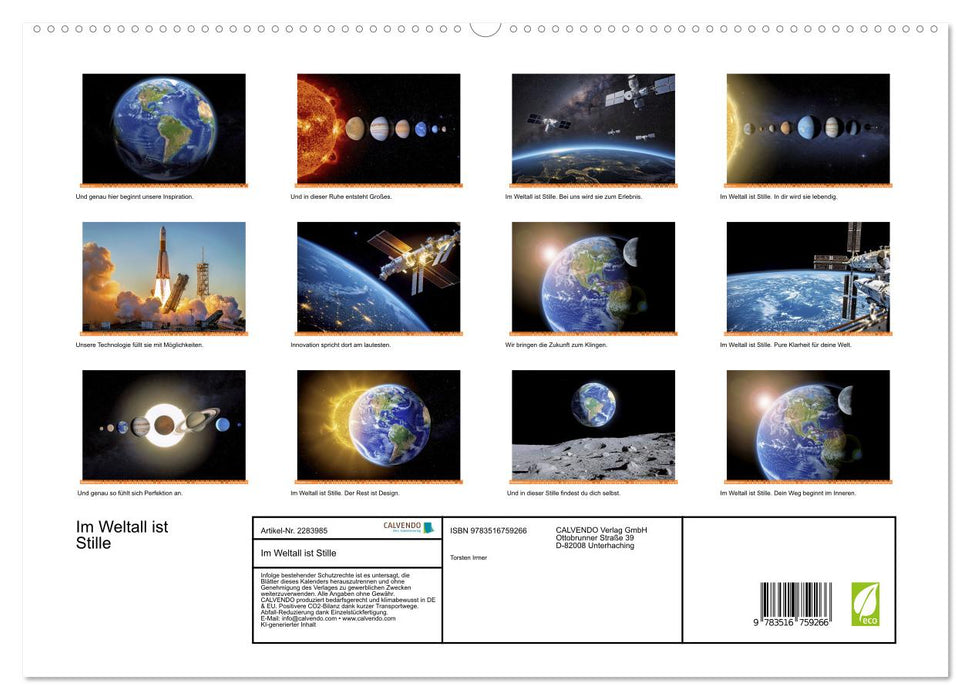 Im Weltall ist Stille (CALVENDO Premium Wandkalender 2027)