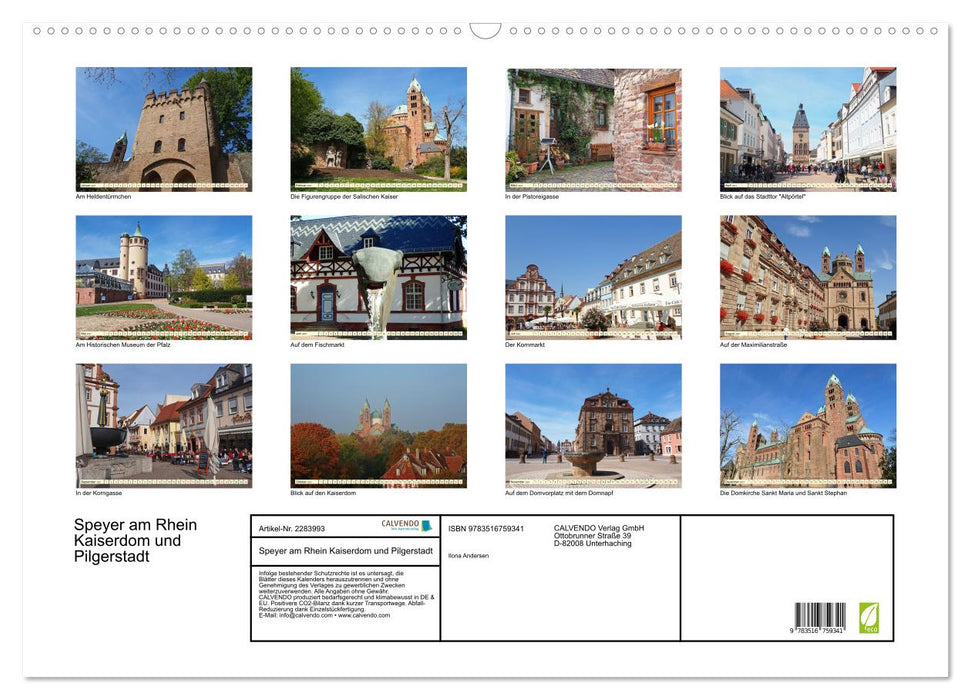 Speyer am Rhein Kaiserdom und Pilgerstadt (CALVENDO Wandkalender 2027)