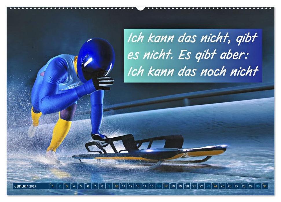 Stärker als gestern – Sportliche Motivation in Bildern und Sprüchen (CALVENDO Wandkalender 2027)