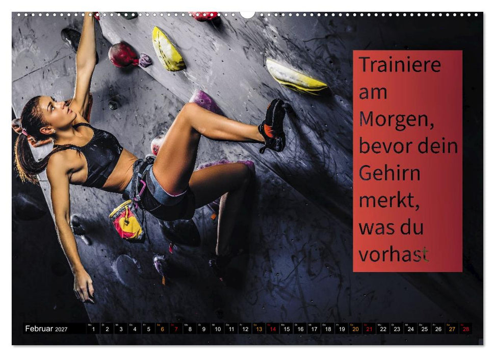 Stärker als gestern – Sportliche Motivation in Bildern und Sprüchen (CALVENDO Wandkalender 2027)