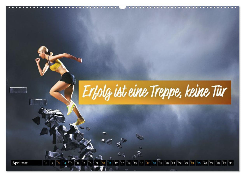 Stärker als gestern – Sportliche Motivation in Bildern und Sprüchen (CALVENDO Wandkalender 2027)