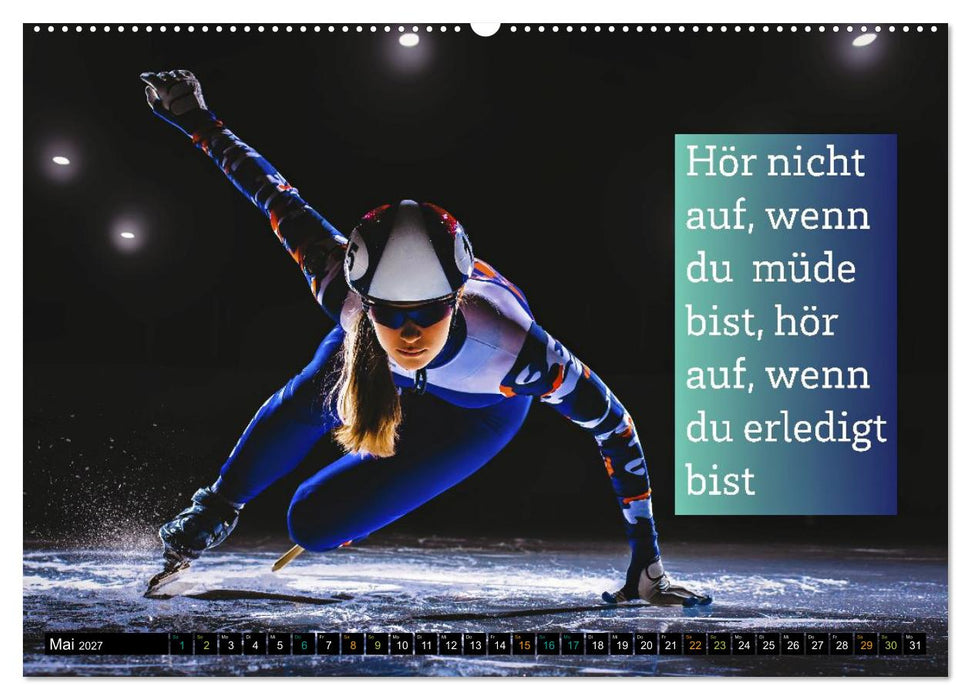 Stärker als gestern – Sportliche Motivation in Bildern und Sprüchen (CALVENDO Wandkalender 2027)