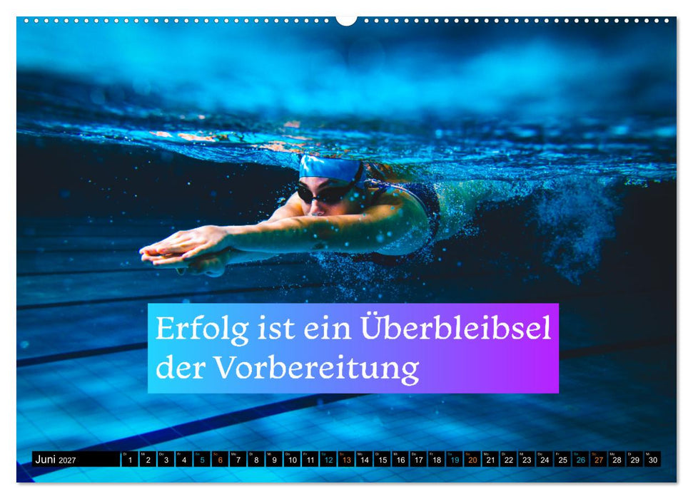 Stärker als gestern – Sportliche Motivation in Bildern und Sprüchen (CALVENDO Wandkalender 2027)