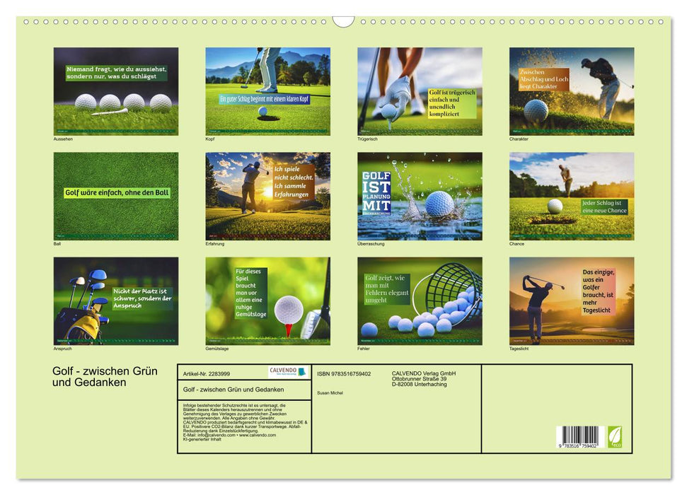 Golf - zwischen Grün und Gedanken (CALVENDO Wandkalender 2027)