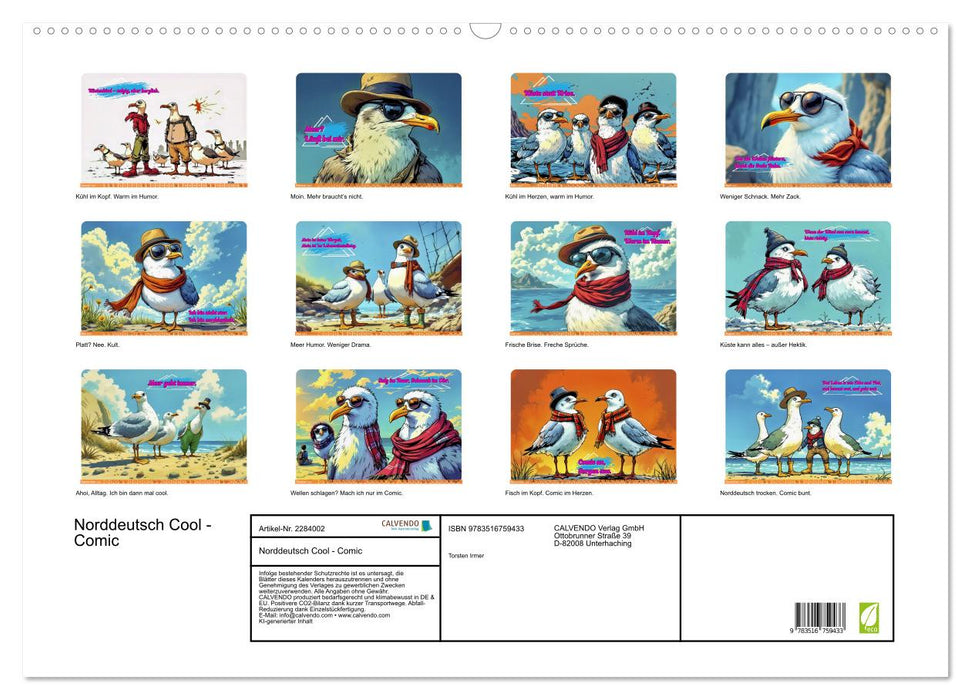 Norddeutsch Cool - Comic (CALVENDO Wandkalender 2027)