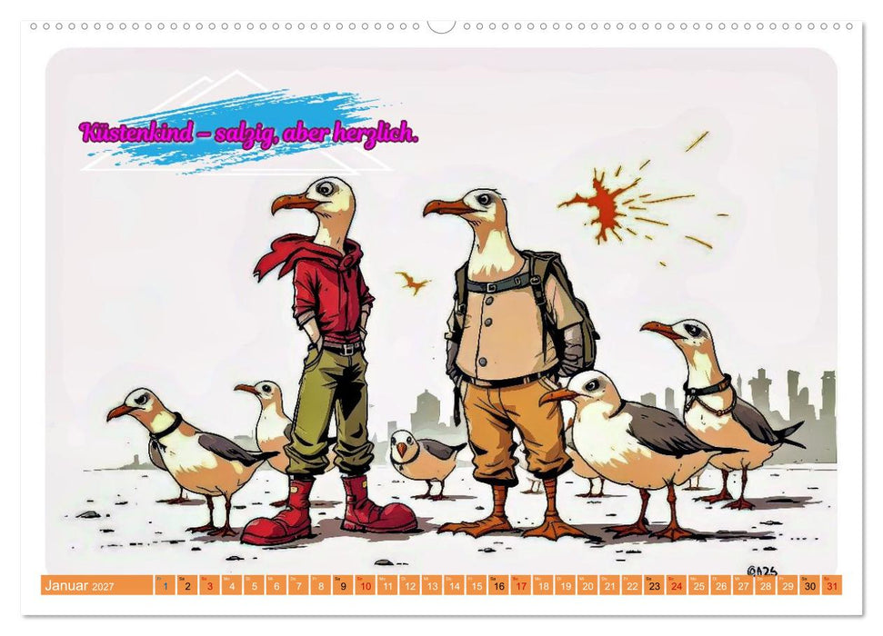 Norddeutsch Cool - Comic (CALVENDO Wandkalender 2027)