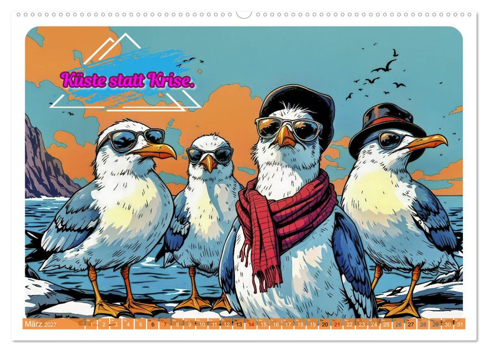Norddeutsch Cool - Comic (CALVENDO Wandkalender 2027)