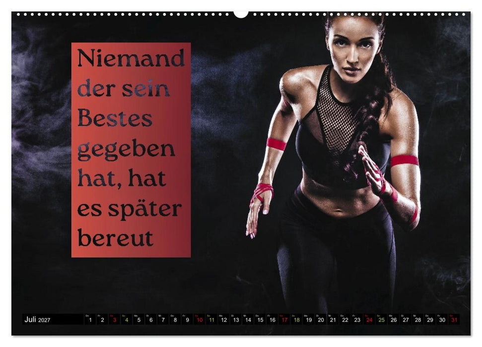 Stärker als gestern – Sportliche Motivation in Bildern und Sprüchen (CALVENDO Premium Wandkalender 2027)