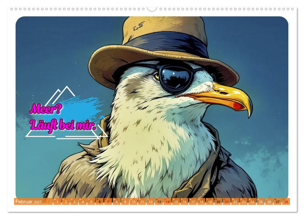 Norddeutsch Cool - Comic (CALVENDO Premium Wandkalender 2027)