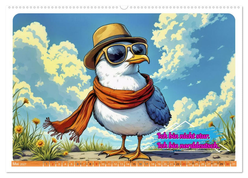 Norddeutsch Cool - Comic (CALVENDO Premium Wandkalender 2027)