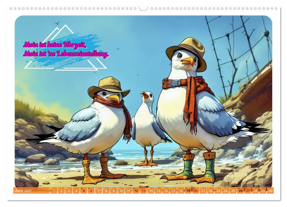 Norddeutsch Cool - Comic (CALVENDO Premium Wandkalender 2027)