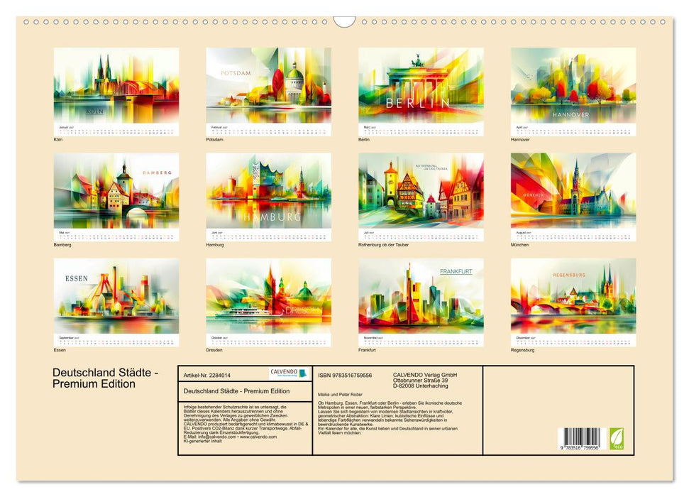 Deutschland Städte - Premium Edition (CALVENDO Wandkalender 2027)