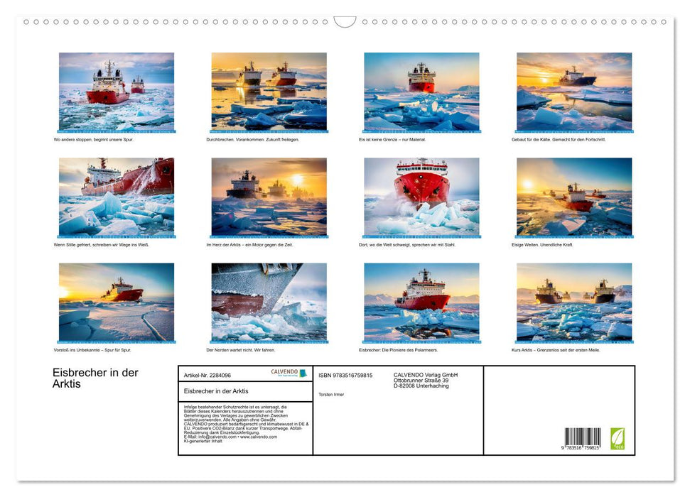 Eisbrecher in der Arktis (CALVENDO Wandkalender 2027)