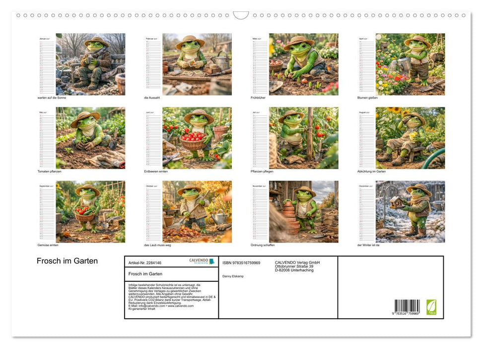 Frosch im Garten (CALVENDO Wandkalender 2027)