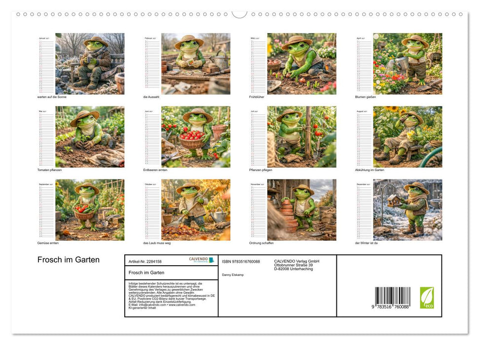 Frosch im Garten (CALVENDO Premium Wandkalender 2027)