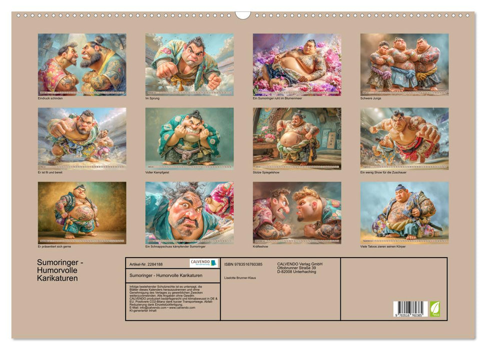 Sumoringer - Humorvolle Karikaturen (CALVENDO Wandkalender 2027)