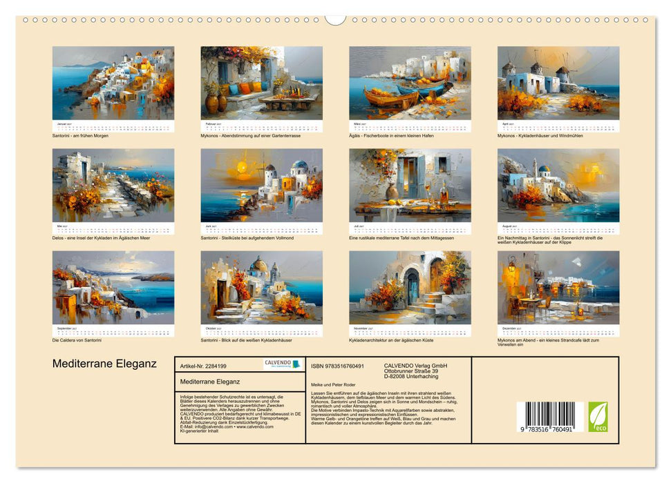 Mediterrane Eleganz (CALVENDO Premium Wandkalender 2027)