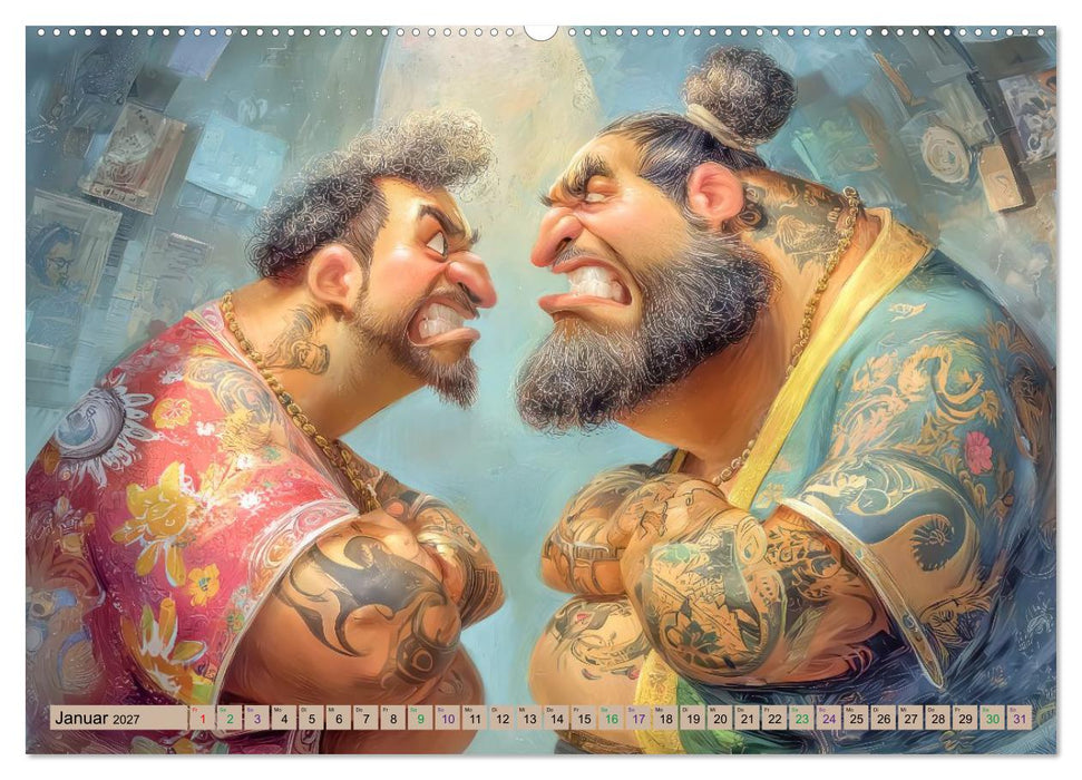 Sumoringer - Humorvolle Karikaturen (CALVENDO Premium Wandkalender 2027)