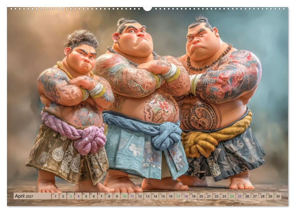 Sumoringer - Humorvolle Karikaturen (CALVENDO Premium Wandkalender 2027)