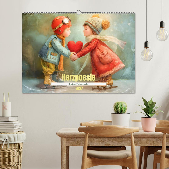 Herzpoesie - Digitale Kunstwerke (CALVENDO Wandkalender 2027)