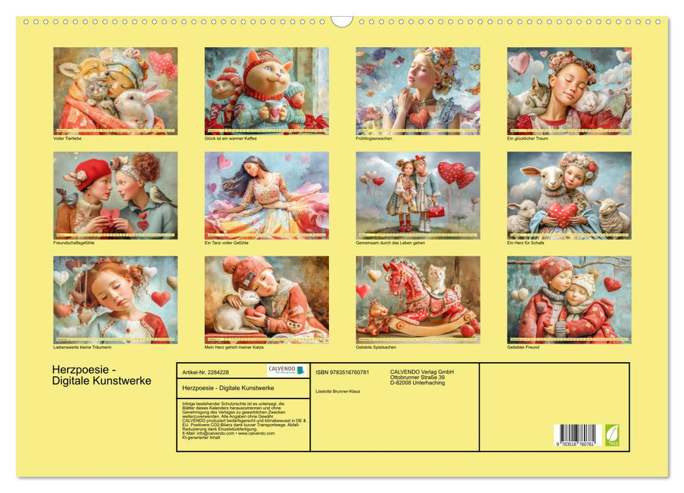 Herzpoesie - Digitale Kunstwerke (CALVENDO Wandkalender 2027)