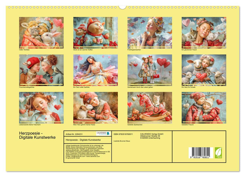 Herzpoesie - Digitale Kunstwerke (CALVENDO Premium Wandkalender 2027)