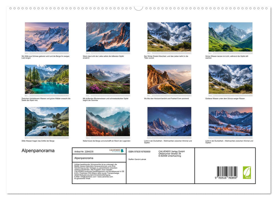 Alpenpanorama (CALVENDO Premium Wandkalender 2027)