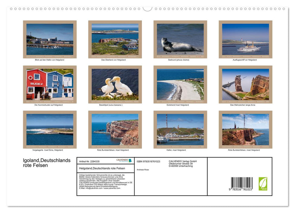 Helgoland,Deutschlands rote Felsen (CALVENDO Premium Wandkalender 2027)