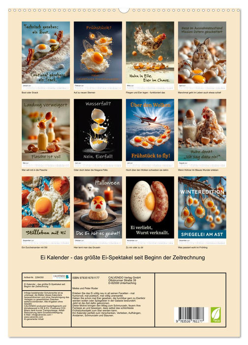 Ei Kalender - das größte Ei-Spektakel seit Beginn der Zeitrechnung (CALVENDO Premium Wandkalender 2027)