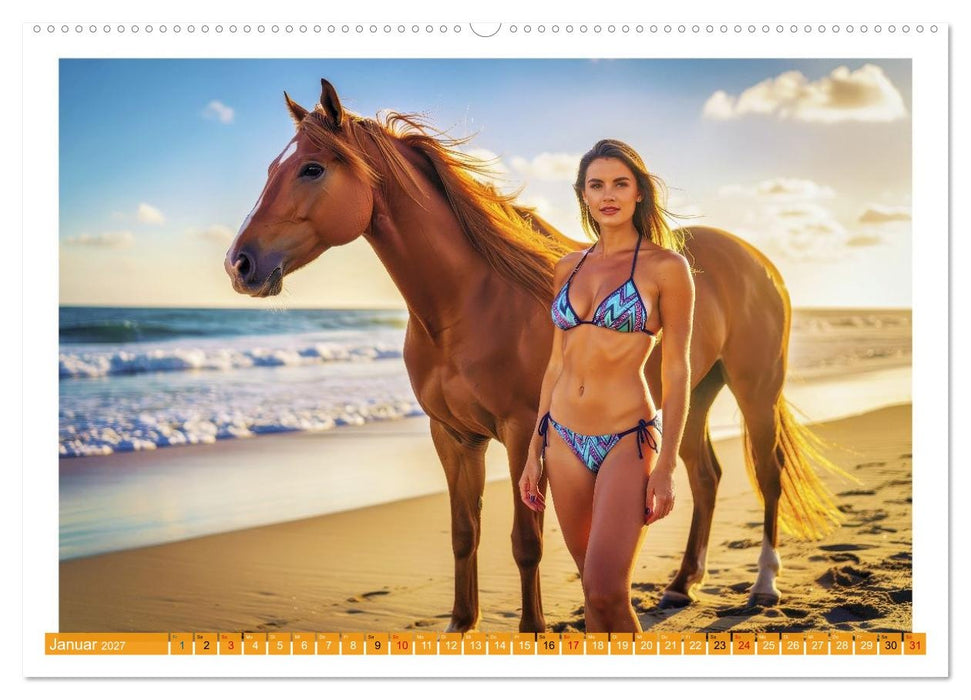 Sexy - Model mit Pferd (CALVENDO Wandkalender 2027)
