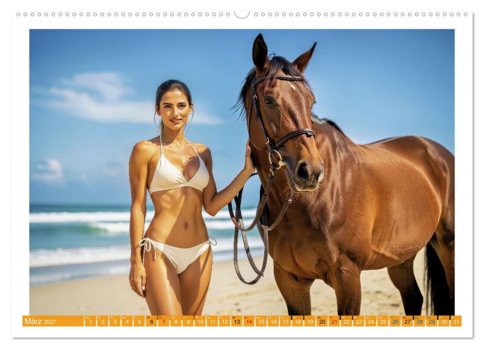 Sexy - Model mit Pferd (CALVENDO Premium Wandkalender 2027)
