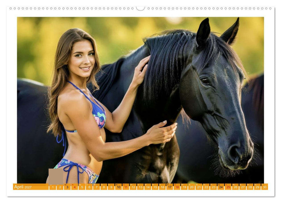 Sexy - Model mit Pferd (CALVENDO Premium Wandkalender 2027)
