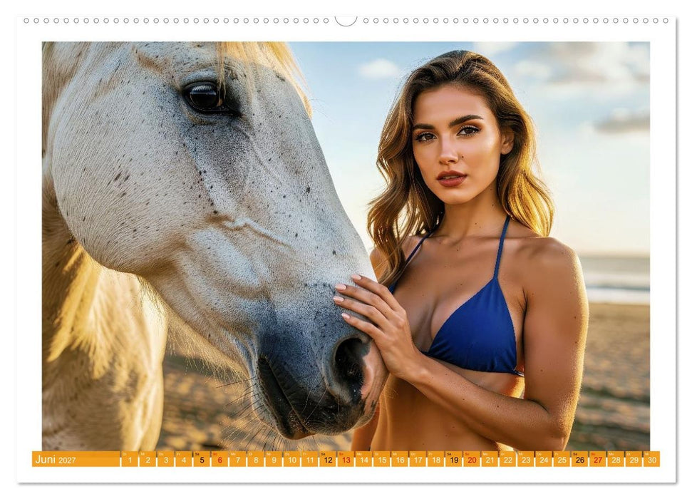Sexy - Model mit Pferd (CALVENDO Premium Wandkalender 2027)
