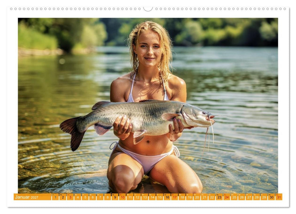 Sexy - Wels - Angeln (CALVENDO Premium Wandkalender 2027)