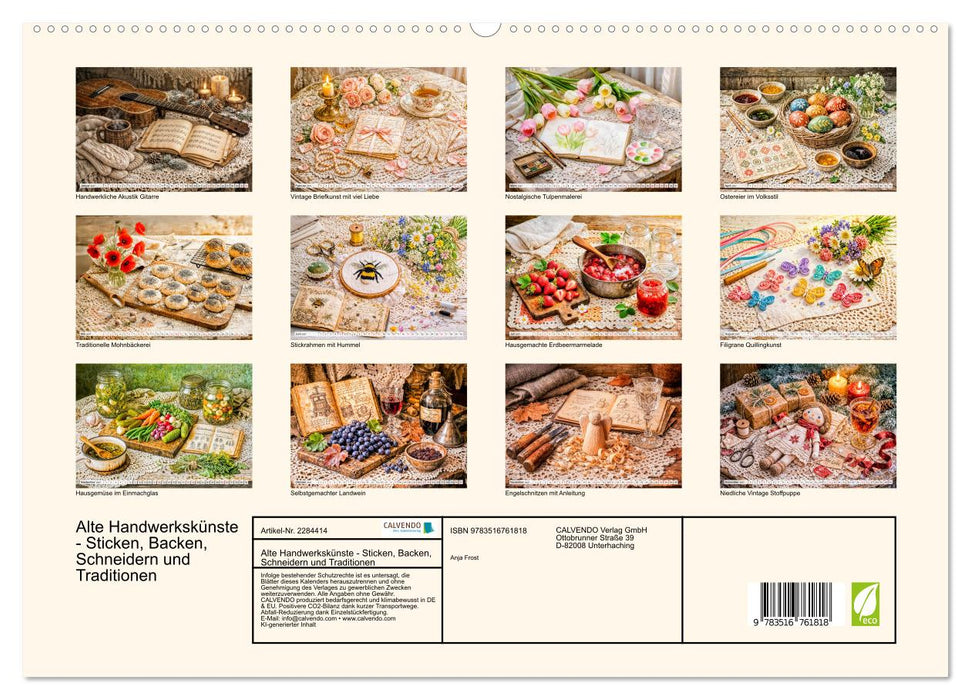 Alte Handwerkskünste - Sticken, Backen, Schneidern und Traditionen (CALVENDO Premium Wandkalender 2027)