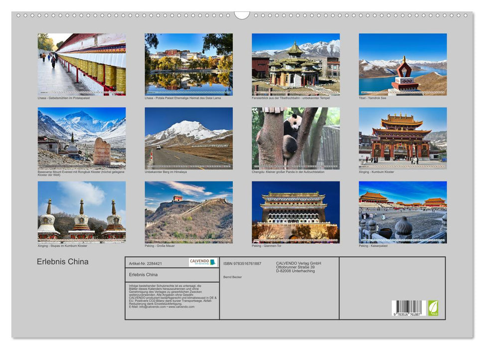 Erlebnis China (CALVENDO Wandkalender 2027)