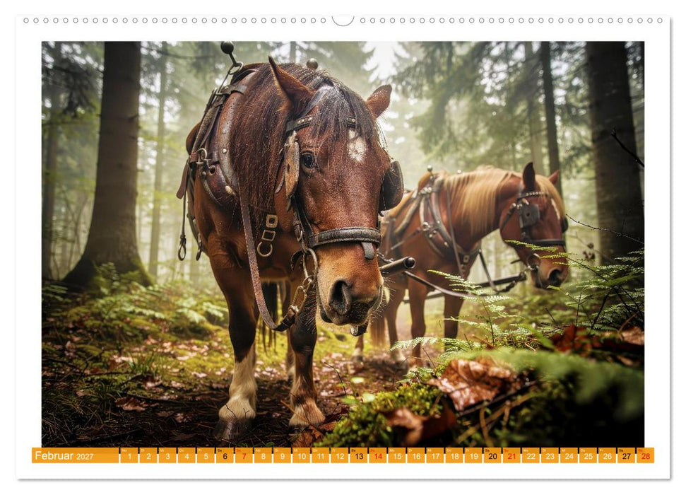 Arbeitspferde in Action (CALVENDO Premium Wandkalender 2027)