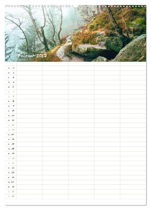 Familienkalender - Wandern im Elbsandsteingebirge (CALVENDO Wandkalender 2027)