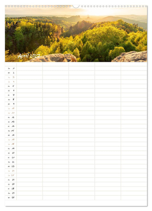 Familienkalender - Wandern im Elbsandsteingebirge (CALVENDO Wandkalender 2027)