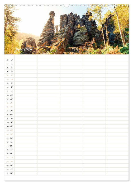 Familienkalender - Wandern im Elbsandsteingebirge (CALVENDO Wandkalender 2027)