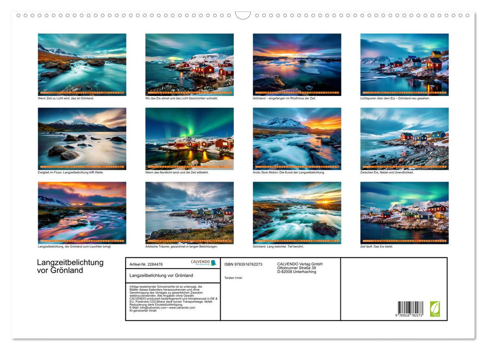 Langzeitbelichtung vor Grönland (CALVENDO Wandkalender 2027)