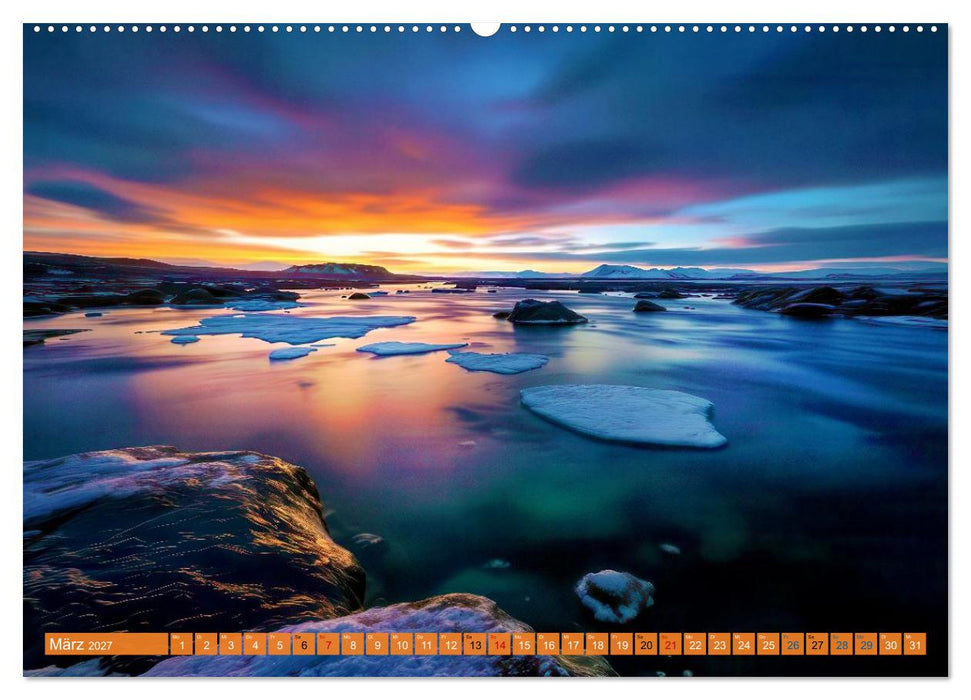 Langzeitbelichtung vor Grönland (CALVENDO Wandkalender 2027)